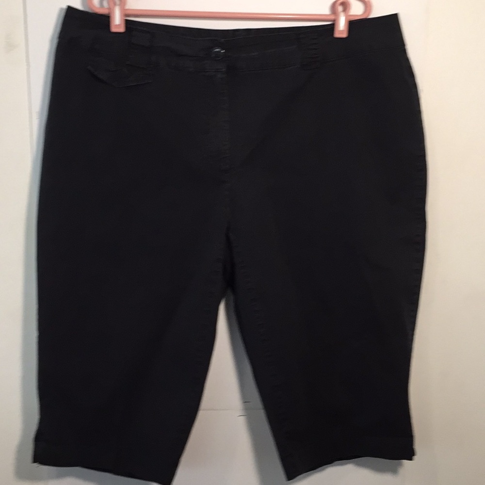 Ana Shorts Bermuda Black Flat Front Size 22W